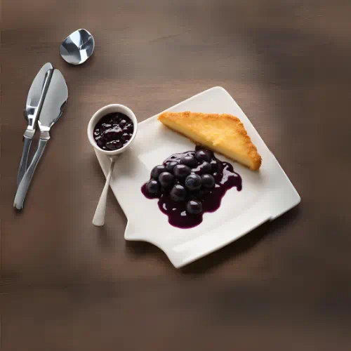 Queso Gouda Frito con Salsa de Arándanos