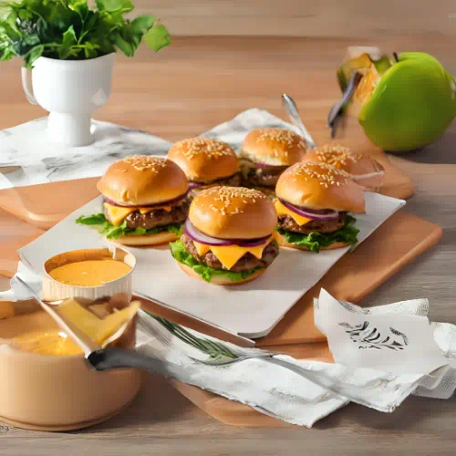 Hamburguesas con Queso Cheddar