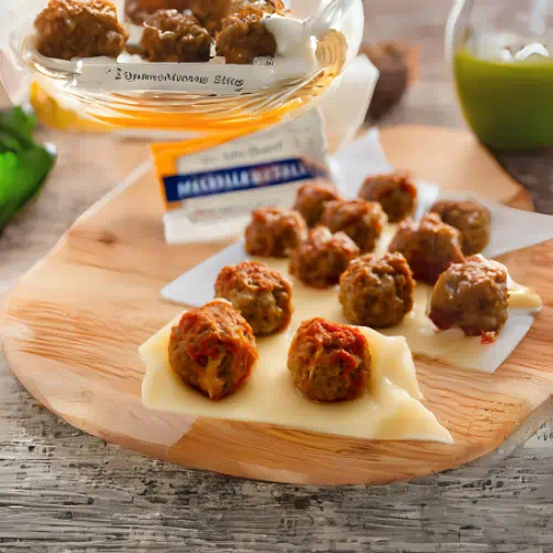 Queso Cheddar Relleno con Albóndigas