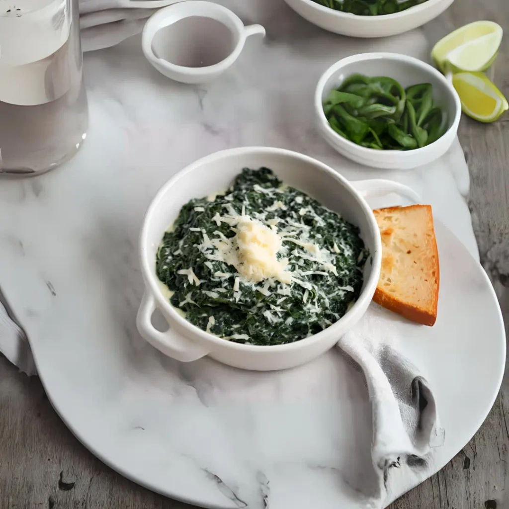 Espinacas a la Crema con Parmesano