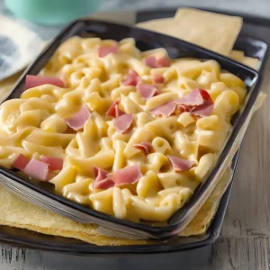Macarrones con queso Emmental y jamón