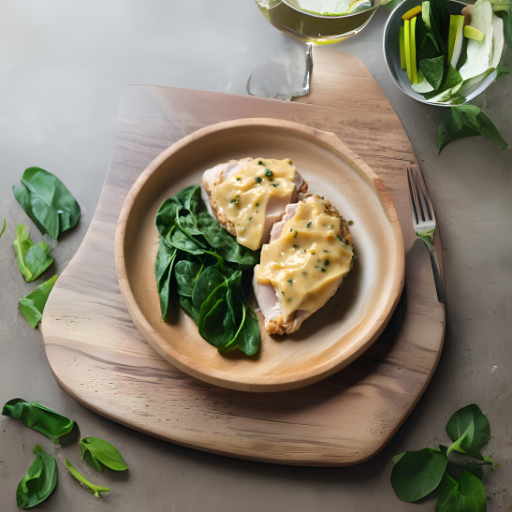 Pechuga de pollo rellena de Emmental y espinacas