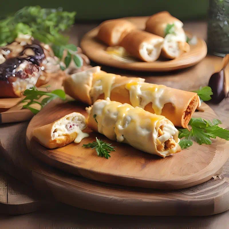 Rollitos de pollo rellenos de queso Emmental