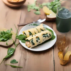 Rollo de pollo relleno de Emmental y espinacas