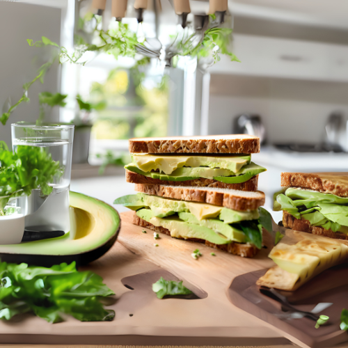 Sándwich de queso Emmental y aguacate