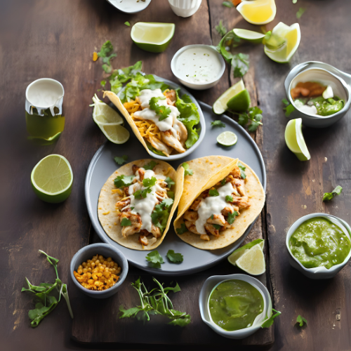 Tacos de pollo y queso Emmental