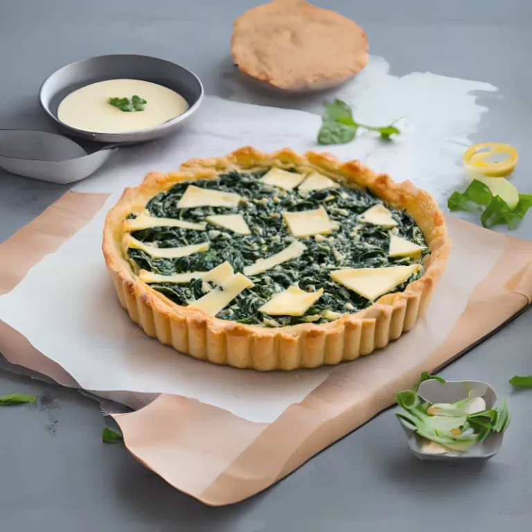 Tarta de espinacas y queso Emmental