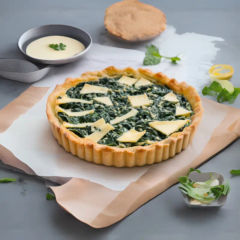 Tarta de espinacas y queso Emmental