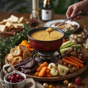 Fondue Vegano de Año Nuevo Oro Líquido