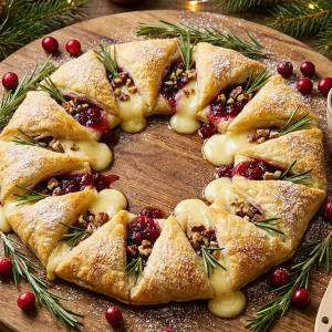 Corona de Queso Brie y Berries (Edición Navideña)