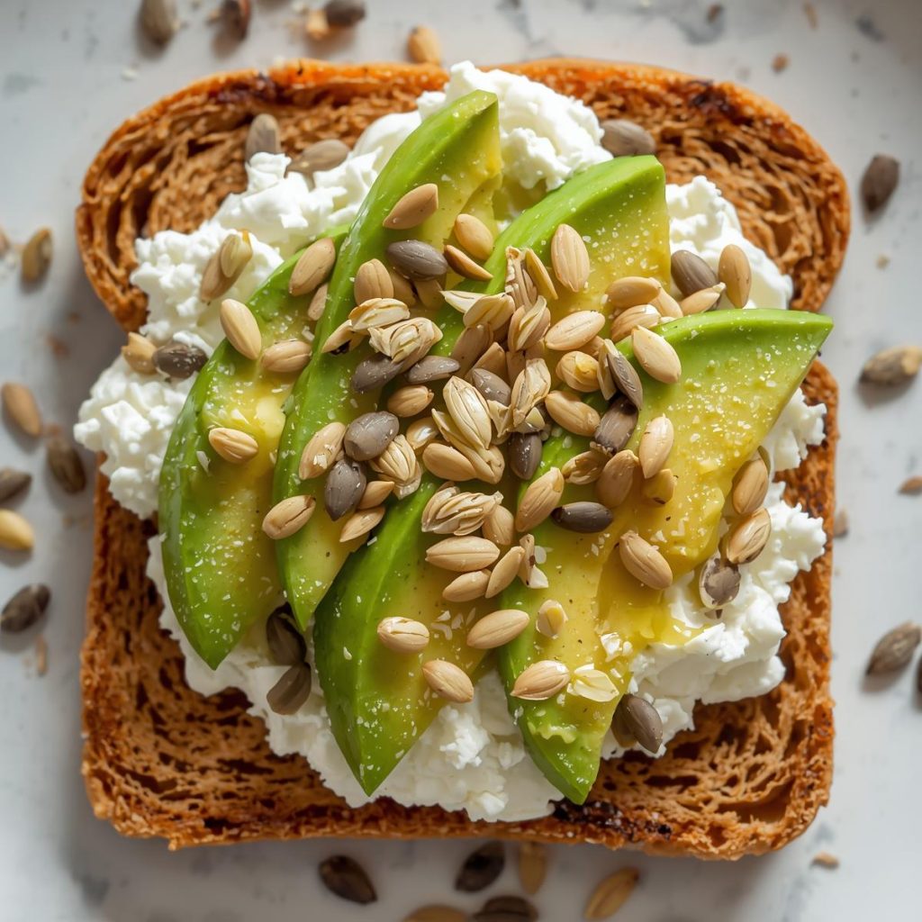 Tostadas Integrales con Cottage, Aguacate y Semillas: El Desayuno Nutritivo