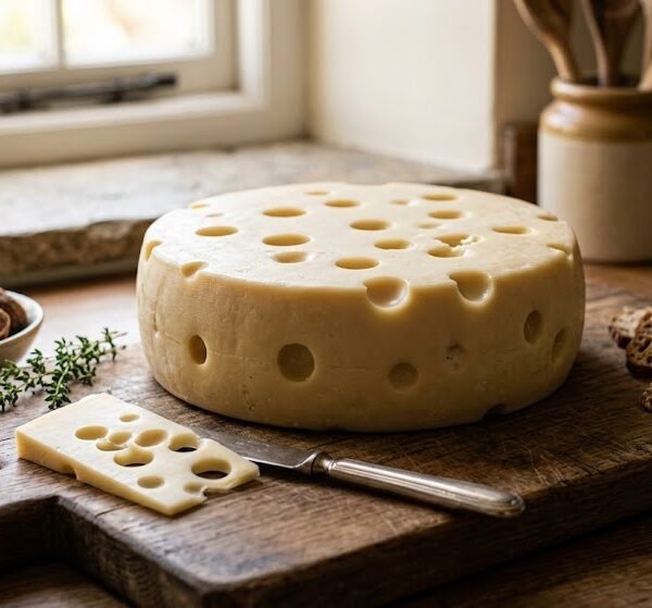 Queso Tipo Suizo / Emmental Vegano con Agujeros