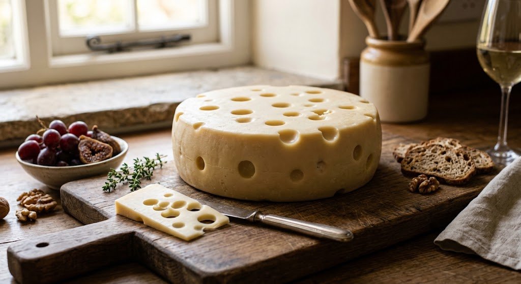 Queso Tipo Suizo / Emmental Vegano con Agujeros